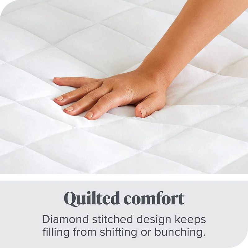 Bedding |  Bare Home Quilted Fitted Mattress Pad (Full) – Cooling Mattress Topper – Easily Washable – Elastic Fitted Mattress Cover – Stretch-To-Fit Up To 15 Inches Deep (Full) Bedding Bare Home