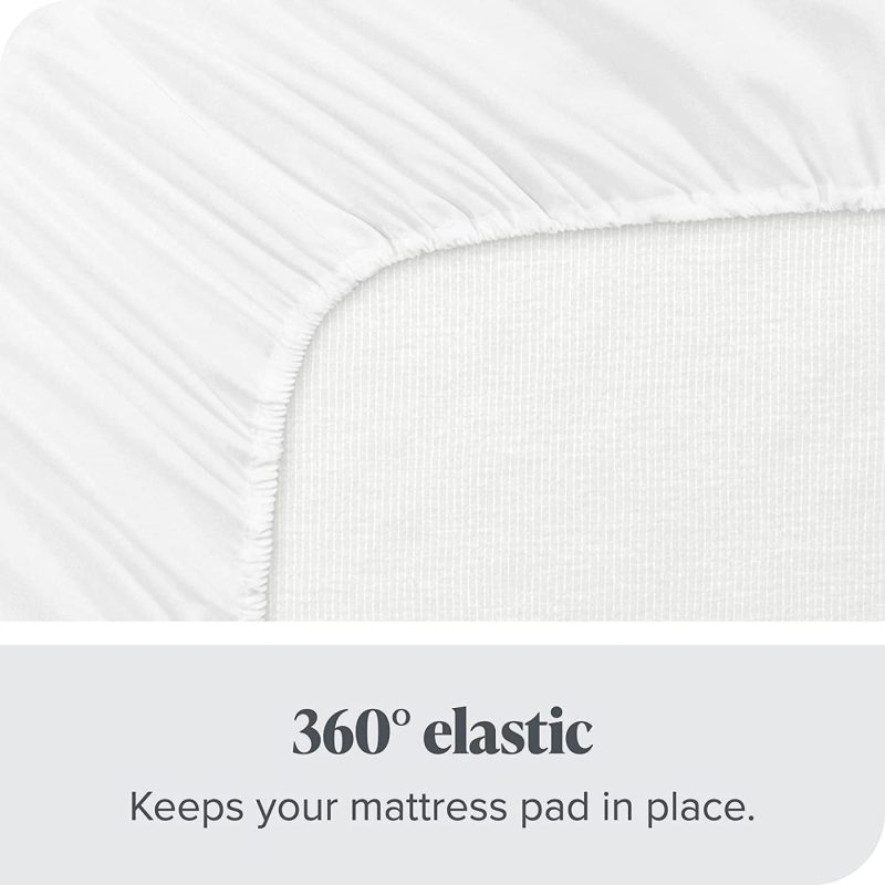 Bedding |  Bare Home Quilted Fitted Mattress Pad (Full) – Cooling Mattress Topper – Easily Washable – Elastic Fitted Mattress Cover – Stretch-To-Fit Up To 15 Inches Deep (Full) Bedding Bare Home