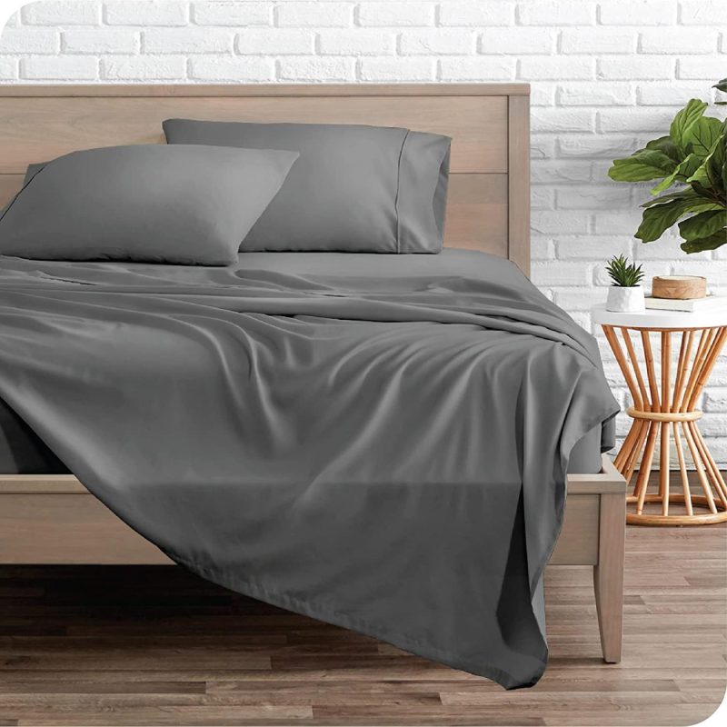 Bedding |  Bare Home Split California King Sheet Set – 1800 Ultra-Soft Microfiber Split California King Bed Sheets – Double Brushed – Split Cal King Sheets Set – Deep Pocket – Bed Sheets (Split Cal King, Grey) Bedding Bare Home