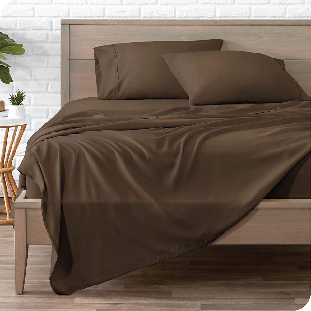 Bedding |  Bare Home Split King Sheet Set – 1800 Ultra-Soft Microfiber Split King Bed Sheets – Double Brushed – Split King Sheets Set – Deep Pocket – Bedding Sheets & Pillowcases (Split King, Cocoa) Bedding Bare Home