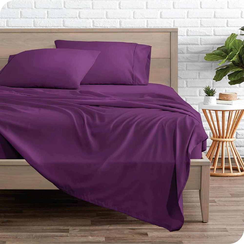 Bedding |  Bare Home Split King Sheet Set – 1800 Ultra-Soft Microfiber Split King Bed Sheets – Double Brushed – Split King Sheets Set – Deep Pocket – Bedding Sheets & Pillowcases (Split King, Plum) Bedding Bare Home