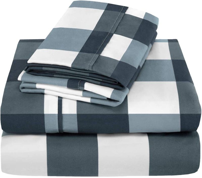 Bedding |  Bare Home Twin Xl Sheet Set – College Dorm Size – Premium 1800 Ultra-Soft Microfiber Twin Extra Long Sheets – Double Brushed – Twin Xl Sheets Set – Deep Pocket – Bed Sheets (Twin Xl, Gingham Blue) Bedding Bare Home