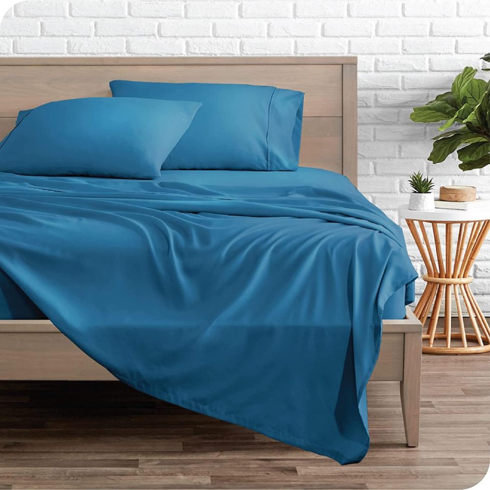 Bedding |  Bare Home Twin Xl Sheet Set – College Dorm Size – Premium 1800 Ultra-Soft Microfiber Twin Extra Long Sheets – Double Brushed – Twin Xl Sheets Set – Deep Pocket – Bed Sheets (Twin Xl, Medium Blue) Bedding Bare Home