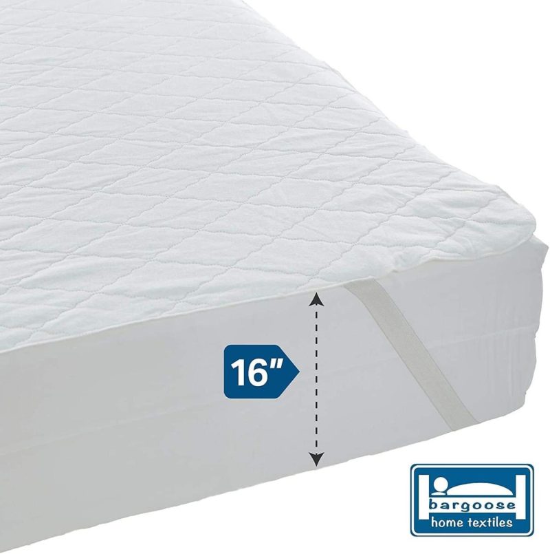 Bedding |  Bargoose Home Textiles, Inc. Quilted Waterproof Mattress Pad, 3-Ply With Anchor Bands, White (Long Twin) Bedding BARGOOSE HOME TEXTILES, INC.