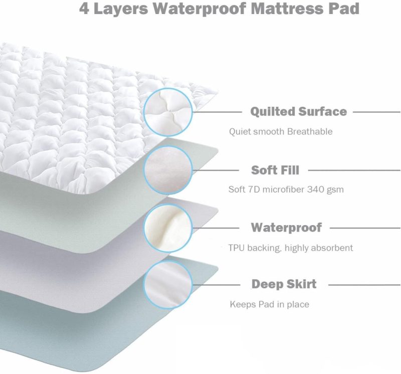 Bedding |  Basic Beyond Quilted Fitted Mattress Pad Full Size – Mattress Cover With Stretches Up To 8-21 Inches Deep Pocket, Breathable Mattress Protector Topper With Down Alternative Filling Bedding Basic Beyond