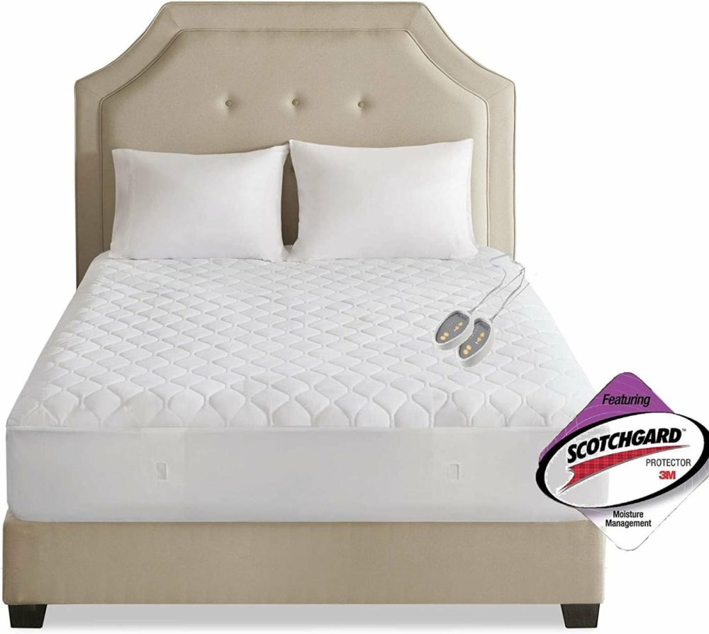 Bedding |  Beautyrest 3M Scotchgard Heated Mattress Pad – Electric Bed Warmer With 5 Heat Settings, 10 Hr Auto Shut Off Timer, All Around Elastic Deep Pocket, Ul Certified, Machine Washable, White Full Bedding Beautyrest