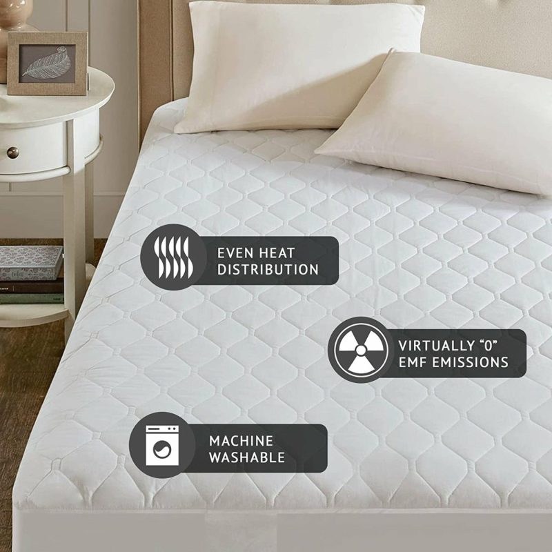 Bedding |  Beautyrest Cotton Blend Heated Mattress Pad Secure Comfort Technology – Luxury Quilted Electric Mattress Pad With Deep Pocket – 5-Setting Heat Controllers, Twin Xl , White Bedding Beautyrest