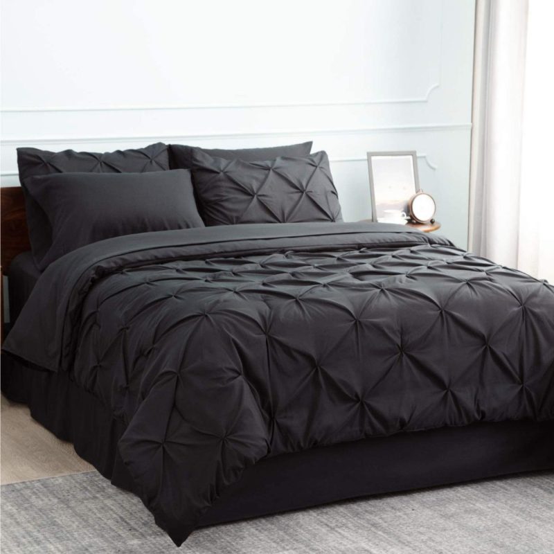 Bedding |  Bed In A Bag Pinch Pleat Bedding Comforter Set With Sheets Bedding Bedding