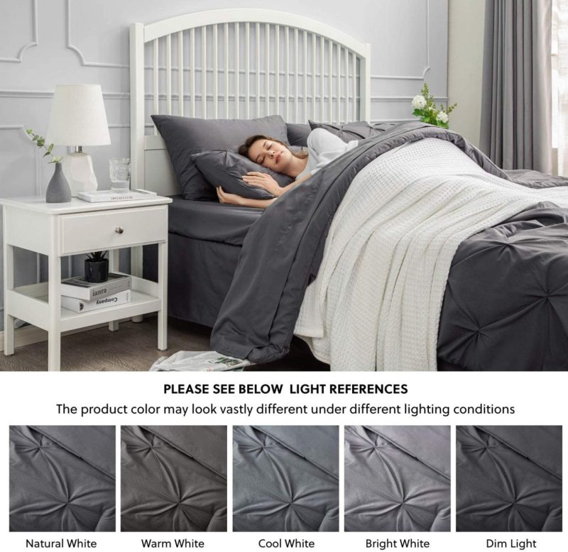 Bedding |  Bed In A Bag Pinch Pleat Bedding Comforter Set With Sheets Bedding Bedding