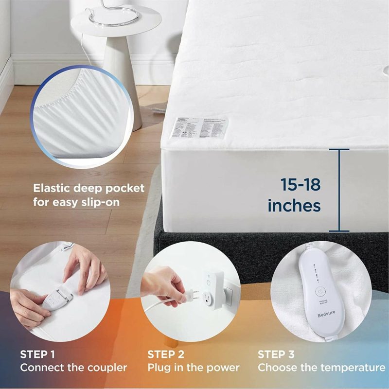 Bedding |  Bedsure Heated Mattress Pad King Size – Bed Warmer With Dual Control And 4 Heat Settings, Coral Fleece Electric Mattress Pad With10 Hr Timer & Auto Shut Off (King, 78"X80") Bedding Bedding