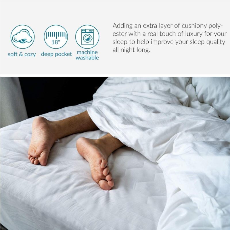 Bedding |  Bedsure Queen Mattress Pad Deep Pocket – Quilted Mattress Cover For Queen Bed Pillowtop Mattress Protector, Fitted Sheet Mattress Cover, 60 X 80 Inches, White Bedding Bedding