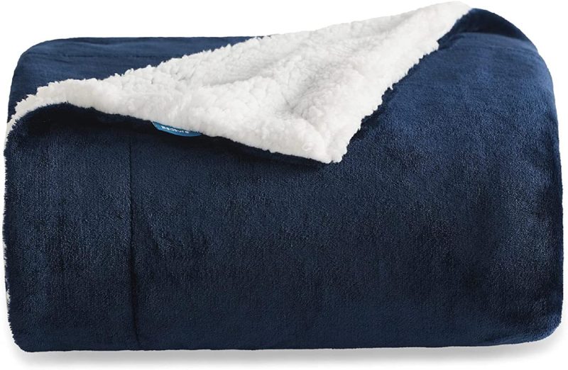 Bedding |  Bedsure Sherpa Fleece Blankets Twin Size – Navy Blue Thick Fuzzy Warm Soft Twin Blanket For Bed Bedding Bedding