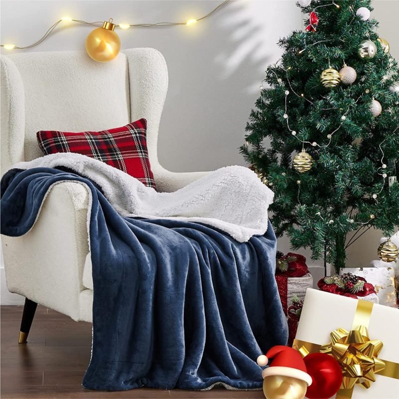 Bedding |  Bedsure Sherpa Fleece Blankets Twin Size – Navy Blue Thick Fuzzy Warm Soft Twin Blanket For Bed Bedding Bedding