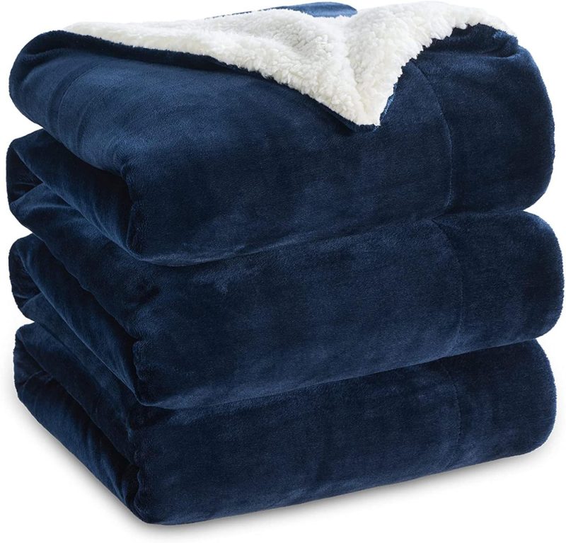 Bedding |  Bedsure Sherpa Fleece Blankets Twin Size – Navy Blue Thick Fuzzy Warm Soft Twin Blanket For Bed Bedding Bedding