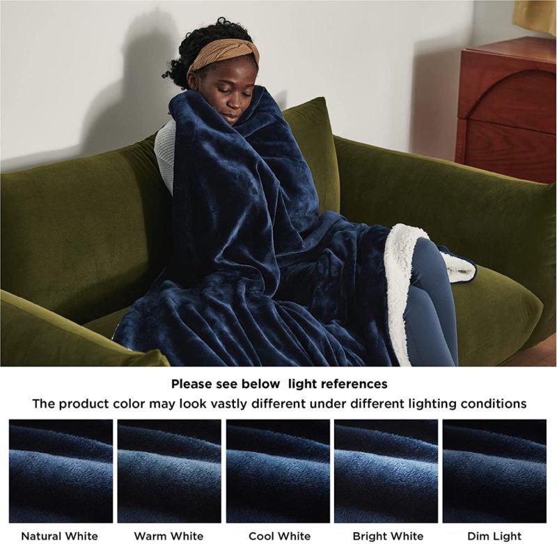 Bedding |  Bedsure Sherpa Fleece Blankets Twin Size – Navy Blue Thick Fuzzy Warm Soft Twin Blanket For Bed Bedding Bedding