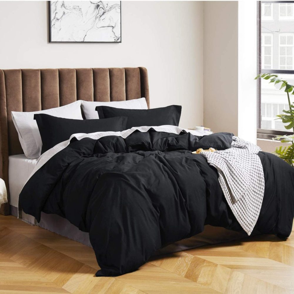 Bedding |  Bedsure Twin Duvet Cover Set Black – Brushed Microfiber Soft Duvet Cover Twin 2 Pieces With Zipper Closure, 1 Duvet Cover 68X90 Inches And 1 Pillow Sham Bedding Bedding