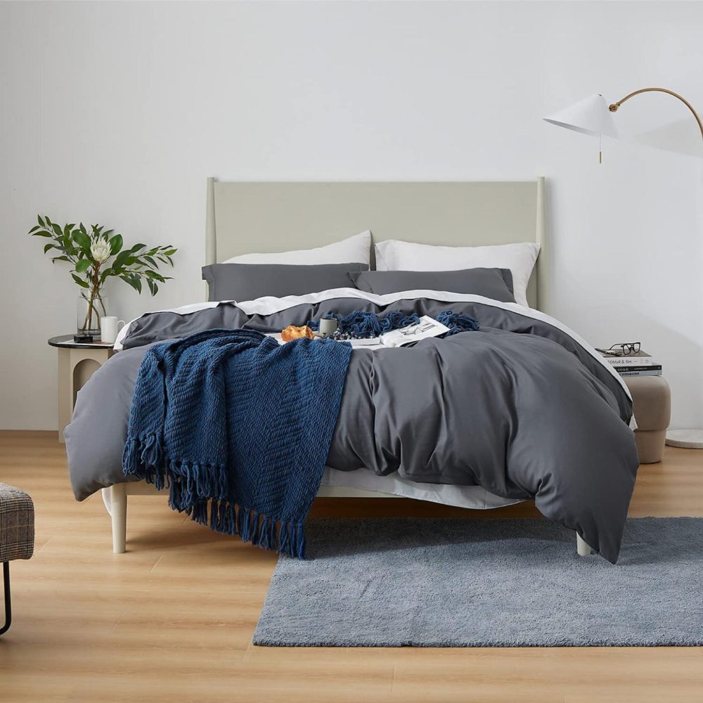 Bedding |  Bedsure Twin Duvet Cover Set Dark Grey – Brushed Microfiber Soft Duvet Cover Twin 2 Pieces With Zipper Closure, 1 Duvet Cover 68X90 Inches And 1 Pillow Sham Bedding Bedding