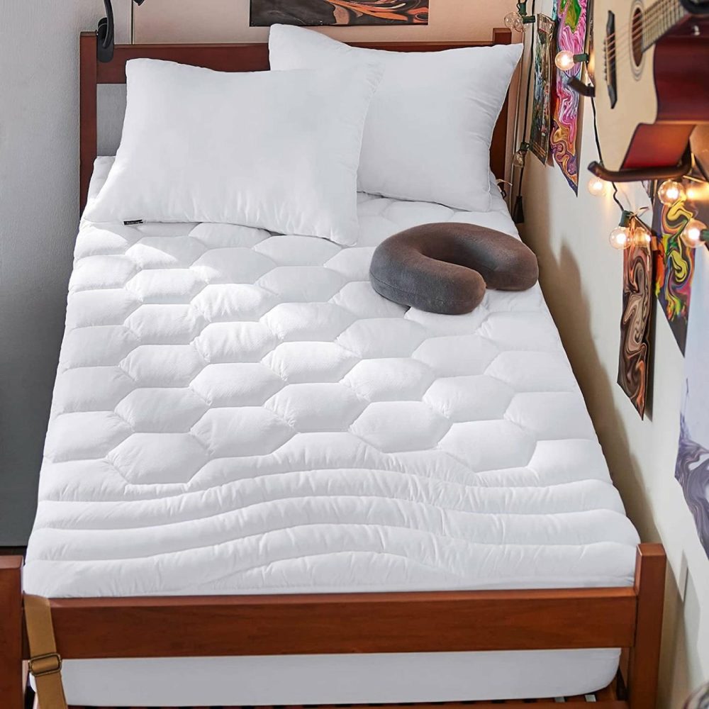 Bedding |  Bedsure Twin Xl Mattress Pad Deep Pocket Pillow Top Mattress Topper Quilted Fitted Mattress Cover Extra Long Stretches Up To 18 Inches Deep, White,Machine Washable Mattress Protector Bedding Bedding