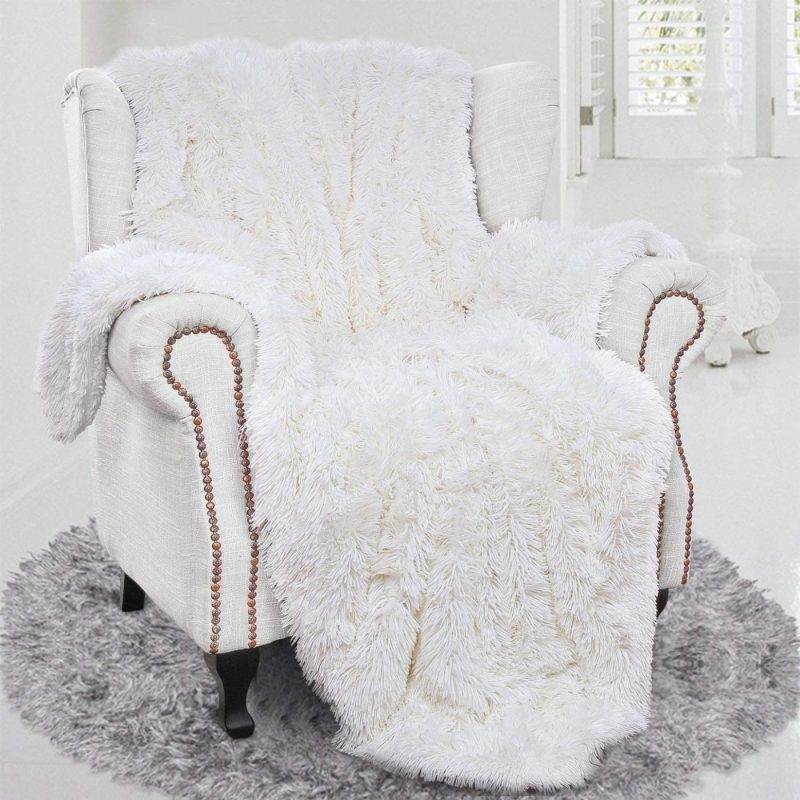 Bedding |  Benron Plush Throw Blankets, Super Soft Shaggy Fuzzy Sherpa Blankets, Cozy Warm Lightweight Fluffy Faux Fur Blankets For Bed Couch Sofa Photo Props Home Decor, Washable 50”X60” White Bedding Bedding