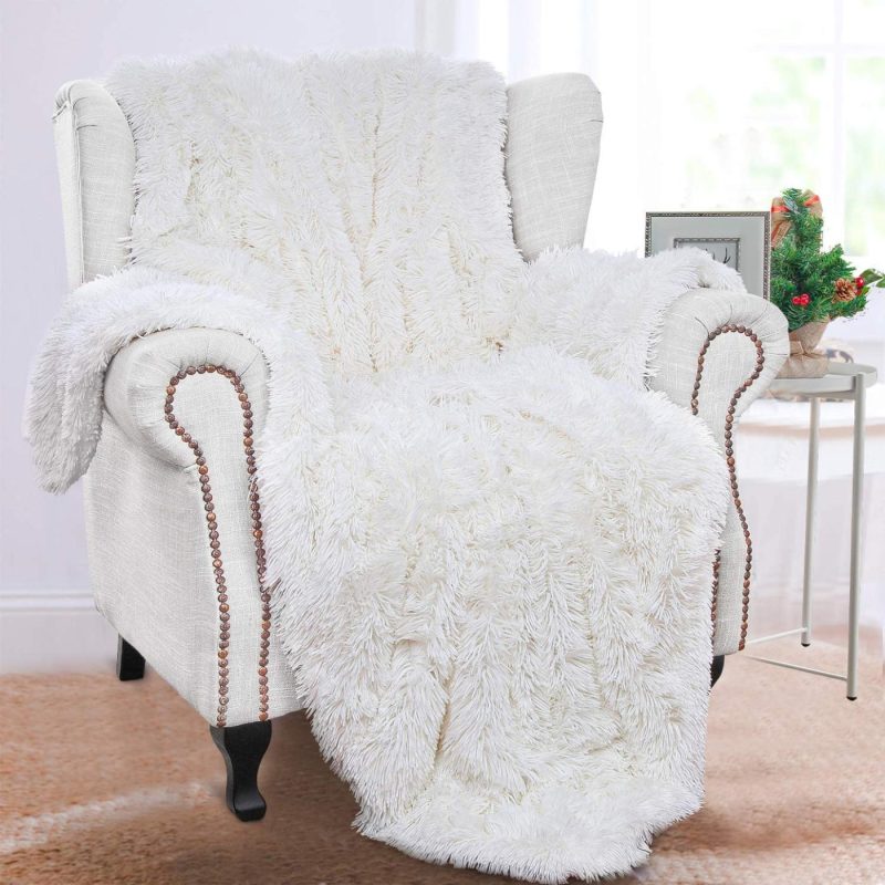 Bedding |  Benron Plush Throw Blankets, Super Soft Shaggy Fuzzy Sherpa Blankets, Cozy Warm Lightweight Fluffy Faux Fur Blankets For Bed Couch Sofa Photo Props Home Decor, Washable 50”X60” White Bedding Bedding