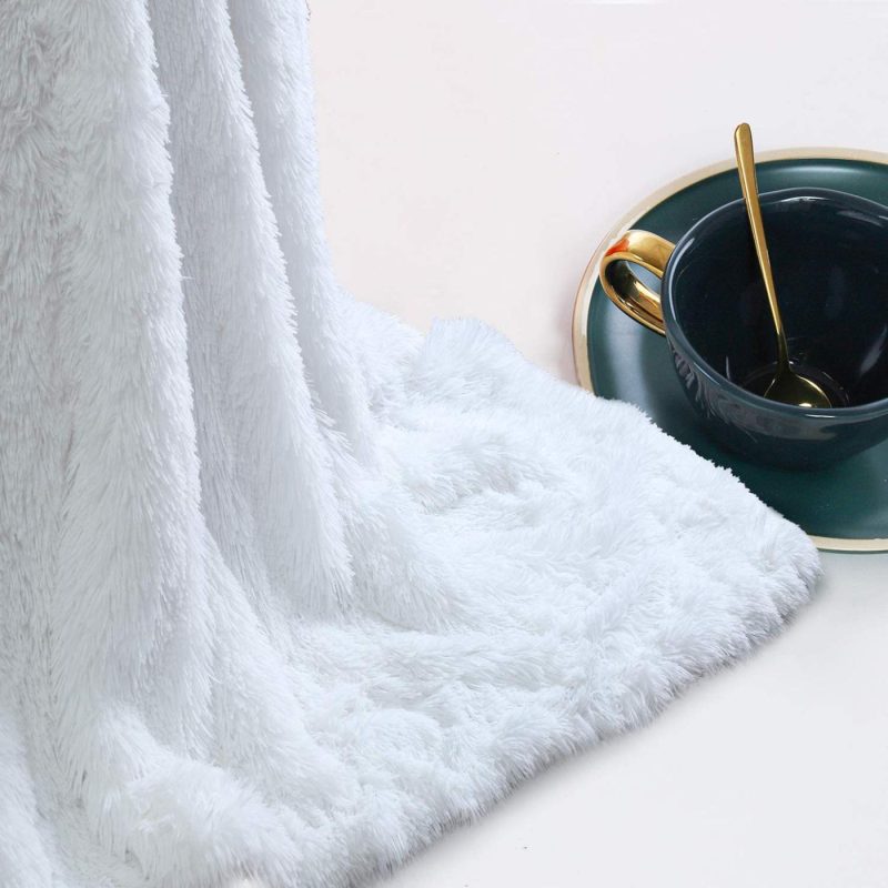 Bedding |  Benron Plush Throw Blankets, Super Soft Shaggy Fuzzy Sherpa Blankets, Cozy Warm Lightweight Fluffy Faux Fur Blankets For Bed Couch Sofa Photo Props Home Decor, Washable 50”X60” White Bedding Bedding