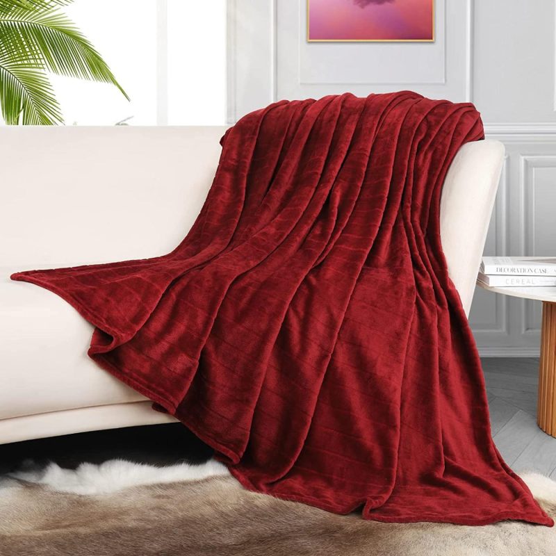 Bedding |  Bertte Plush Throw Blanket Super Soft Fuzzy Warm Blanket | 330 Gsm Lightweight Fluffy Cozy Luxury Decorative Stripe Blanket For Bed Couch Bedding Bedding