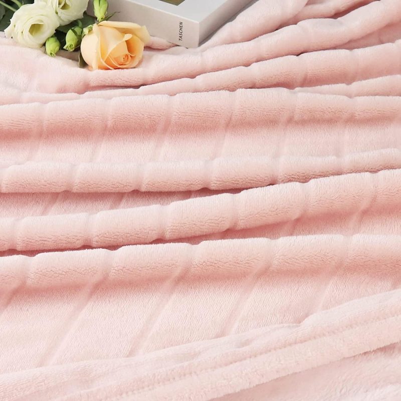 Bedding |  Bertte Plush Throw Blanket Super Soft Fuzzy Warm Blanket | 330 Gsm Lightweight Fluffy Cozy Luxury Decorative Stripe Blanket For Bed Couch Bedding Bedding