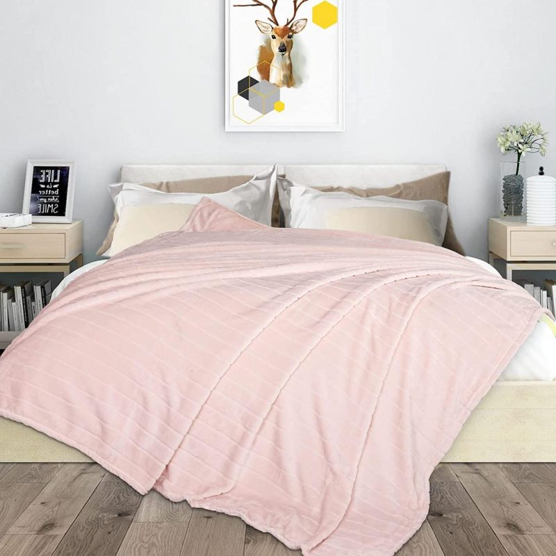 Bedding |  Bertte Plush Throw Blanket Super Soft Fuzzy Warm Blanket | 330 Gsm Lightweight Fluffy Cozy Luxury Decorative Stripe Blanket For Bed Couch Bedding Bedding