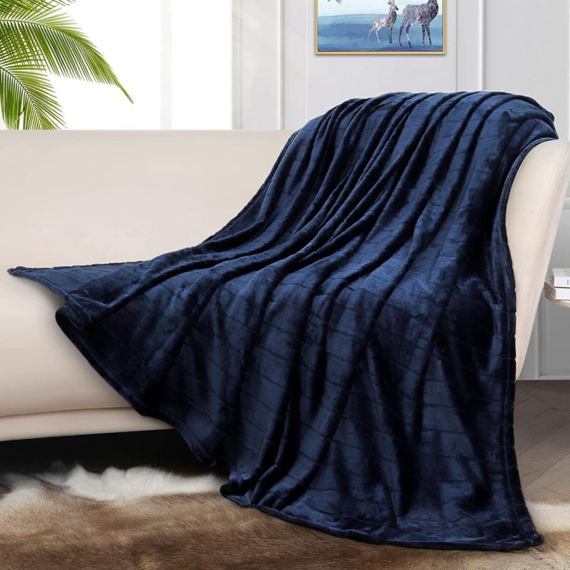 Bedding |  Bertte Plush Throw Blanket Super Soft Fuzzy Warm Blanket | 330 Gsm Lightweight Fluffy Cozy Luxury Decorative Stripe Blanket For Bed Couch Bedding Bedding