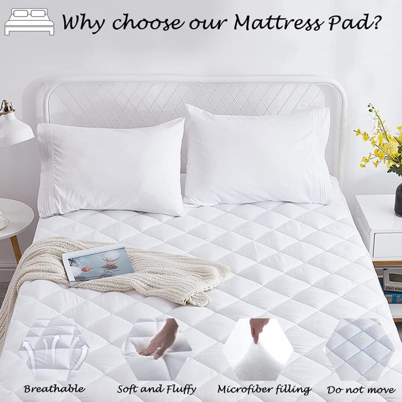 Bedding |  Bioeartha Bedding Quilted Fitted Mattress Pad, Twin Size Mattress Topper Deep Pocket, Breathable Fluffy Soft Mattress Protector Stretches Up To 8”-18” Deep, Machine Washable Mattress Cover Bedding Bedding