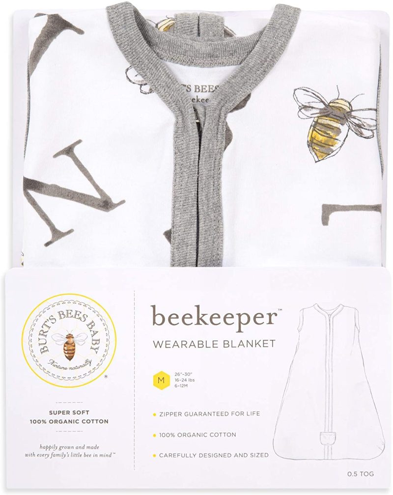 Bedding |  Burt’s Bees Baby Unisex-Baby Beekeeper Wearable Blanket, 100% Organic Cotton, Swaddle Transition Sleeping Bag Bedding A Bee C Cloud