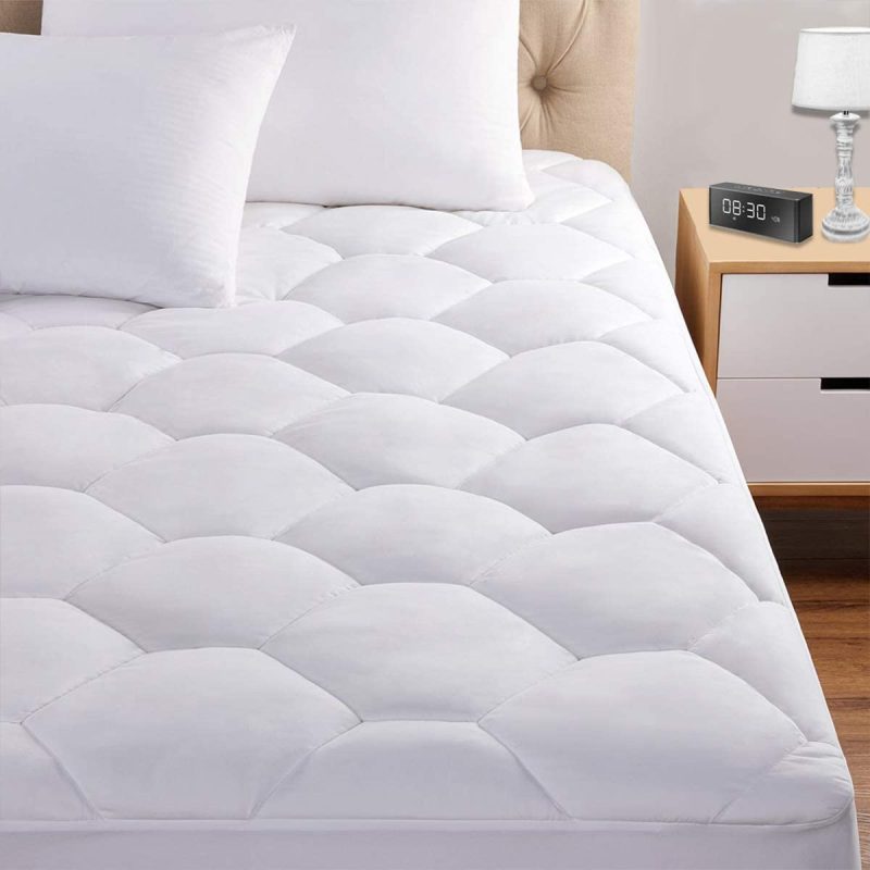 Bedding |  Cal King Mattress Pad, 8-21" Deep Pocket Protector Ultra Soft Quilted Fitted Topper Cover Breathable Fit For Dorm Home Hotel -White Bedding Bedding