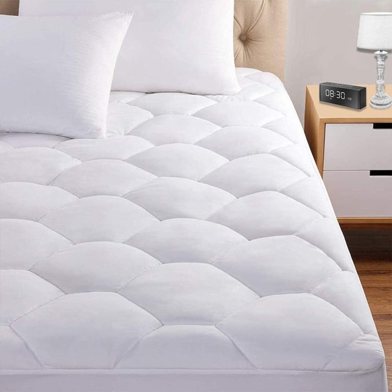 Bedding |  Cal King Mattress Pad, 8-21" Deep Pocket Protector Ultra Soft Quilted Fitted Topper Cover Breathable Fit For Dorm Home Hotel -White Bedding Bedding