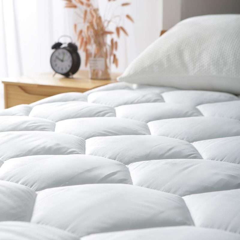 Bedding |  Cal King Mattress Pad, 8-21" Deep Pocket Protector Ultra Soft Quilted Fitted Topper Cover Breathable Fit For Dorm Home Hotel -White Bedding Bedding