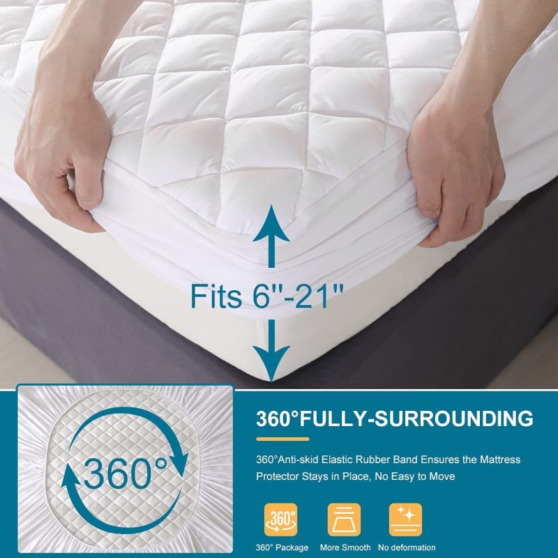 Bedding |  Cal King Size Quilted Fitted Mattress Pad, 100% Waterproof Breathable Mattress Protector,Ultra Soft & Noiseless Mattress Cover With Comfortable Filling Deep Pocket Stretches Up To 21" Bedding Bedding