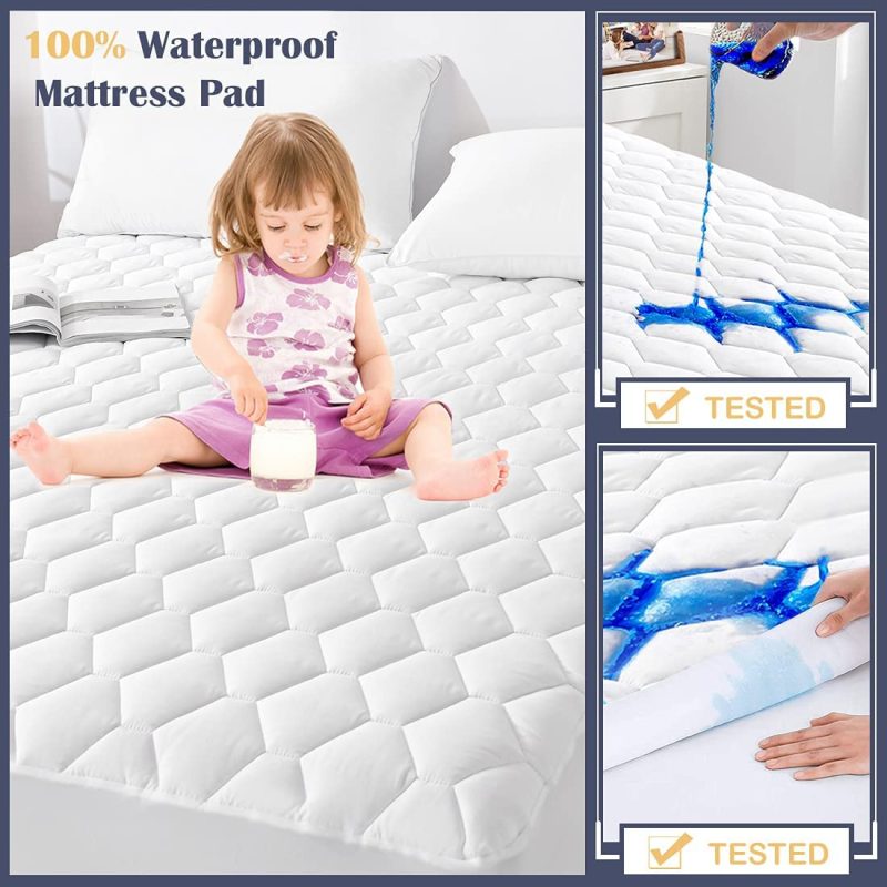 Bedding |  Cal King Size Waterproof Mattress Pad,Breathable And Noiseless Quilted Mattress Protector,Stretches Up To 21" Deep Pocket Hollow Cotton Filling Mattress Cover Bedding Bedding