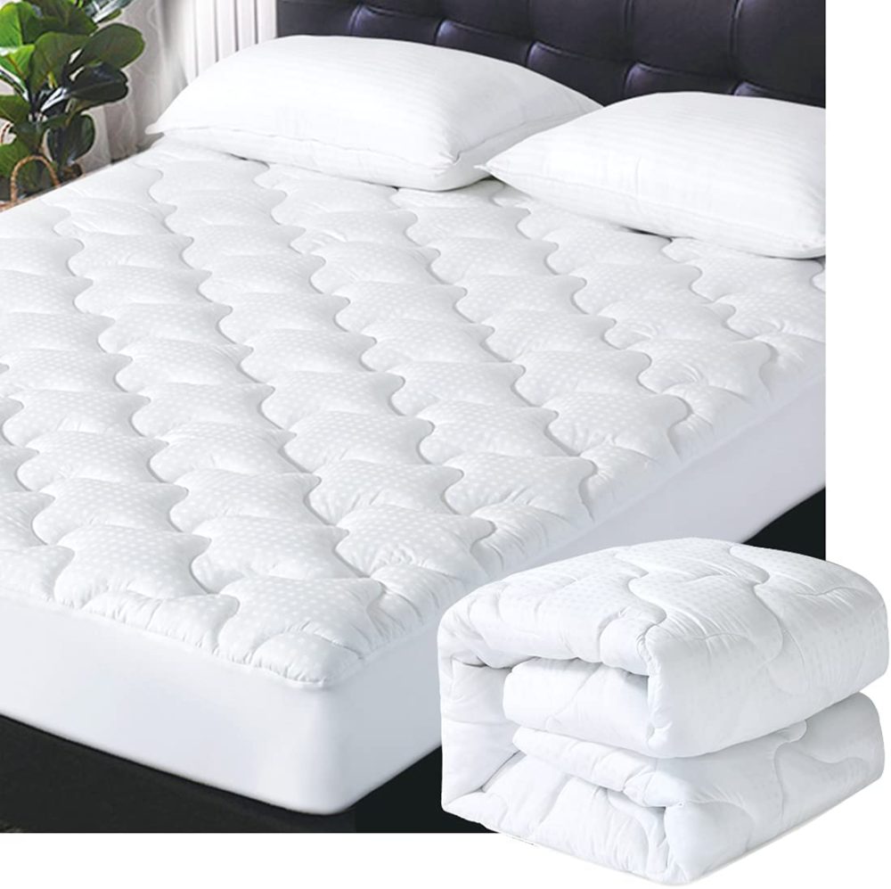 Bedding |  California King Size Mattress Pad Cotton Pillow Top Mattress Cover Quilted Fitted Mattress Protector Cooling Mattress Topper （8-21" Deep Pocket） White Bedding Bedding