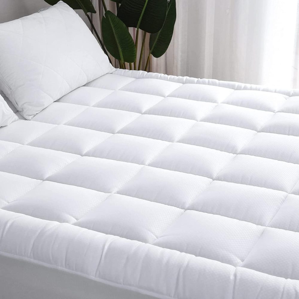 Bedding |  California King Size Mattress Topper, Pillow Top Cooling Mattress Pad Cover For Cal King Bed, 6-18 In Deep Pocket Alternative Hollow Cotton Filling Mattress Topper Cal King Size, White Bedding Bedding