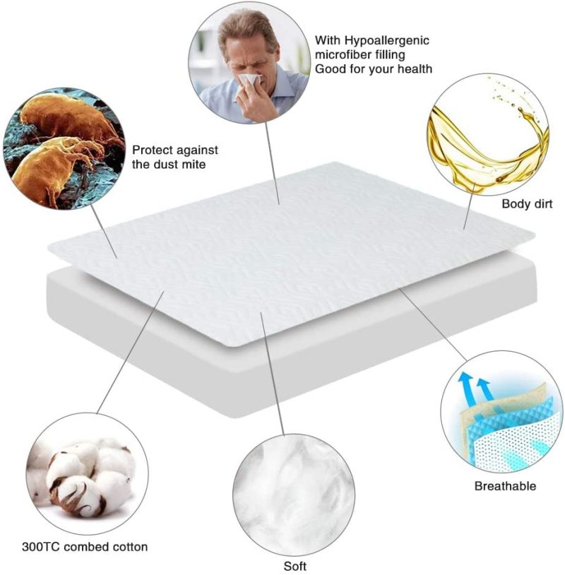 Bedding |  Chhkon Premium Waterproof Mattress Protector, Ultra Soft Breathable Mattress Pad Cover, Accidents Protector, Original Design Pattern, Deep Pocket (Pattern 5, California King (72”X84”)) Bedding Bedding