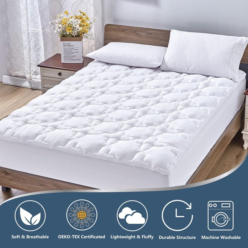 Bedding |  Cozylux Mattress Pad Full Deep Pocket Non Slip Cotton Mattress Topper Breathable And Soft Quilted Fitted Mattress Cover Up To 18" Thick Pillowtop 450Gsm Bed Mattress Pad White Bedding Bedding