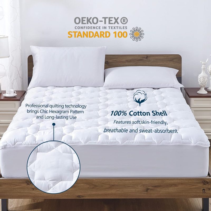 Bedding |  Cozylux Mattress Pad Full Deep Pocket Non Slip Cotton Mattress Topper Breathable And Soft Quilted Fitted Mattress Cover Up To 18" Thick Pillowtop 450Gsm Bed Mattress Pad White Bedding Bedding