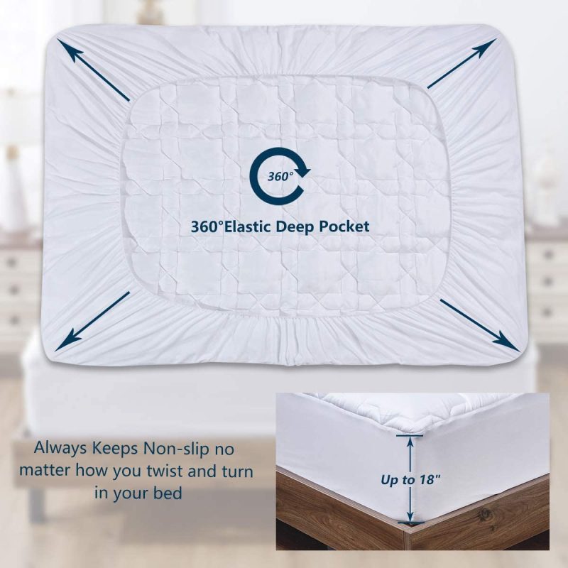 Bedding |  Cozylux Mattress Pad Full Deep Pocket Non Slip Cotton Mattress Topper Breathable And Soft Quilted Fitted Mattress Cover Up To 18" Thick Pillowtop 450Gsm Bed Mattress Pad White Bedding Bedding