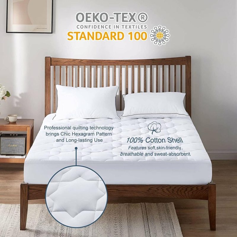 Bedding |  Cozylux Twin Xl Cotton Mattress Pad Deep Pocket Quilted Mattress Cover Extra Long For College Dorm Pillowtop Mattress Protector Up To 20", Fitted Sheet Mattress Cover, 39X80 Inches, White Bedding Bedding