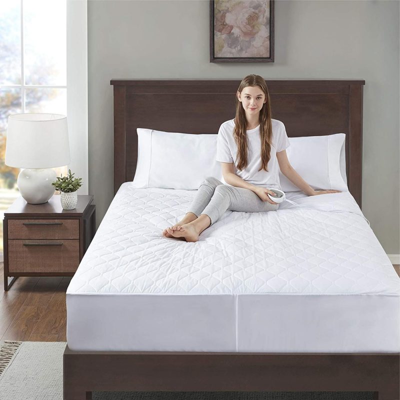 Bedding |  Degrees Of Comfort Dual Control Heated Mattress Pad King Size | Electric Bed Warmer W/ Adjustable Zone Heating | Fit Up To 15 Inch | 12.5Ft Long Cord – 78X80 Inch, White Bedding Bedding