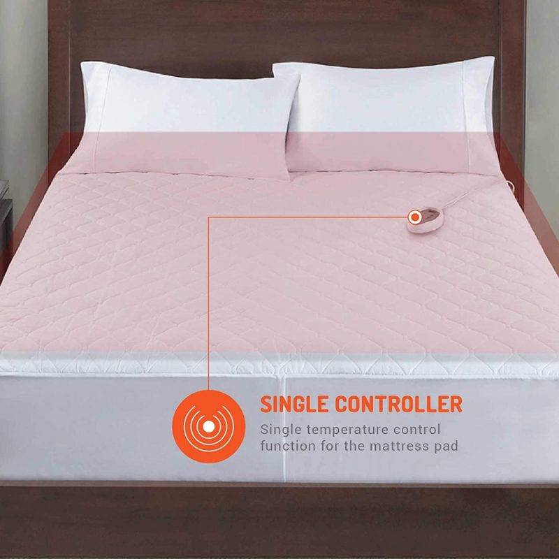 Bedding |  Degrees Of Comfort Dual Control Heated Mattress Pad Queen Size | Zone Heating Electric Bed Warmer W/ Auto Shut Off | Fit Up To 15 Inch | 12.5Ft Long Cord – 60X80 Inch, White Bedding Bedding