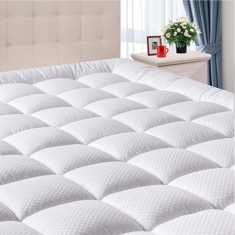 Bedding |  Domicare Cal King Mattress Pad Cover Quilted Fitted Mattress Protector With Deep Pocket (8-21Inch), Cooling Cotton Mattress Topper Pillow Top-White Bedding Bedding