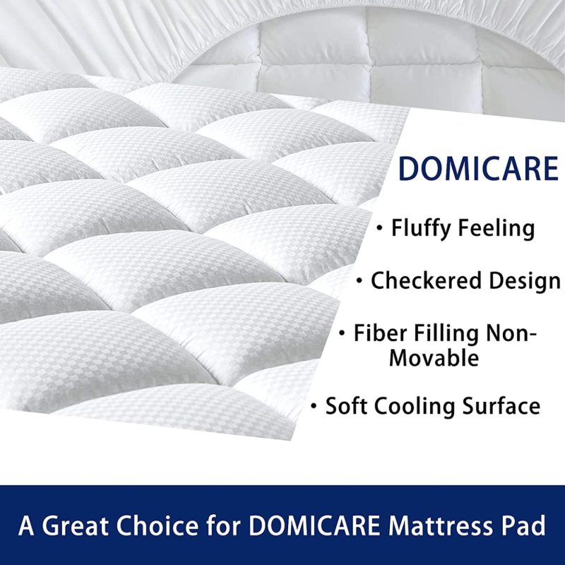 Bedding |  Domicare Cal King Mattress Pad Cover Quilted Fitted Mattress Protector With Deep Pocket (8-21Inch), Cooling Cotton Mattress Topper Pillow Top-White Bedding Bedding