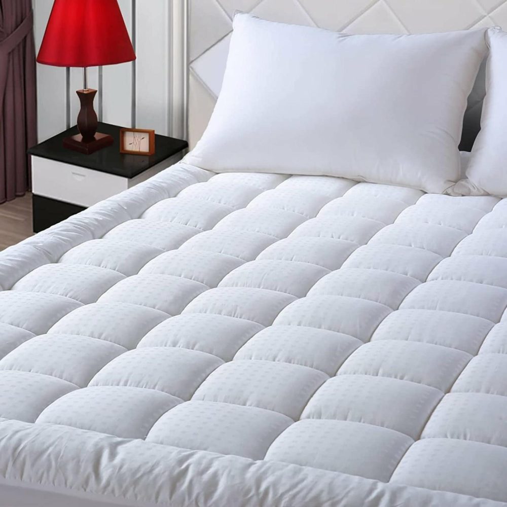 Bedding |  Easeland Queen Size Mattress Pad Pillow Top Mattress Cover Quilted Fitted Mattress Protector Cotton Top 8-21" Deep Pocket Cooling Mattress Topper (60X80 Inches, White) Bedding Bedding