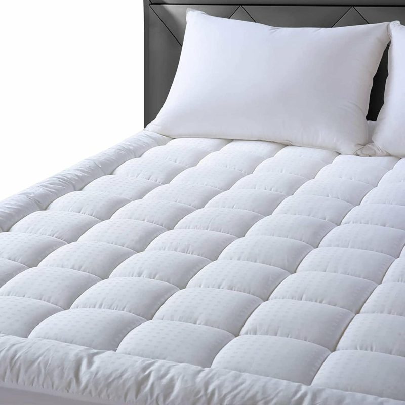 Bedding |  Easeland Queen Size Mattress Pad Pillow Top Mattress Cover Quilted Fitted Mattress Protector Cotton Top 8-21" Deep Pocket Cooling Mattress Topper (60X80 Inches, White) Bedding Bedding