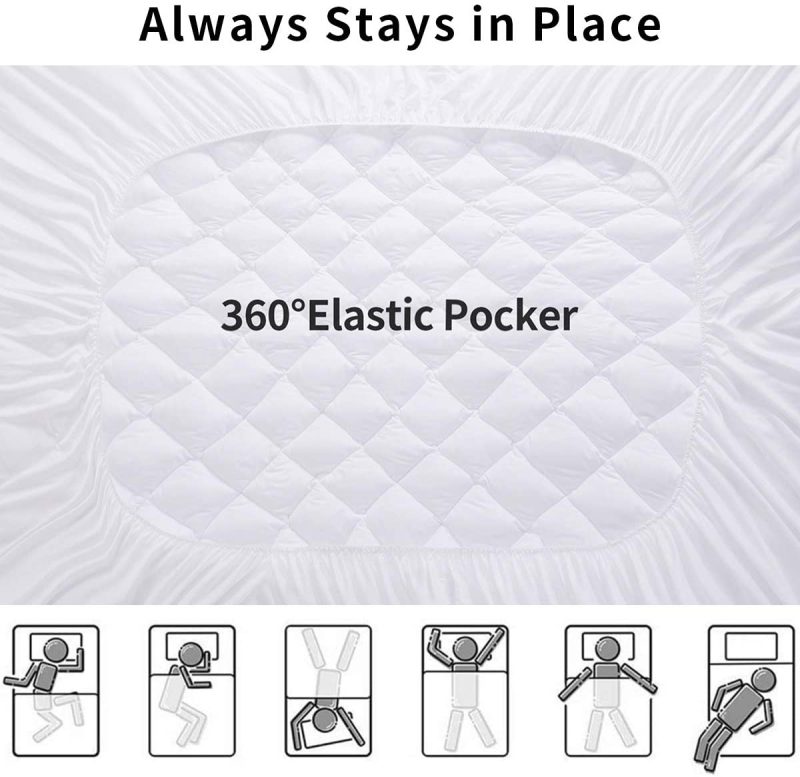 Bedding |  Ecomozz Twin Mattress Pad Stretches Up To 8-21Inch Smooth Elastic Pocket(Without Noise) Premium Snow Alternative Fiber Fill Protection Pad Bedding Bedding